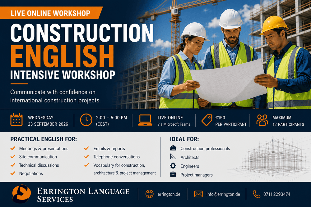 Construction English Banner